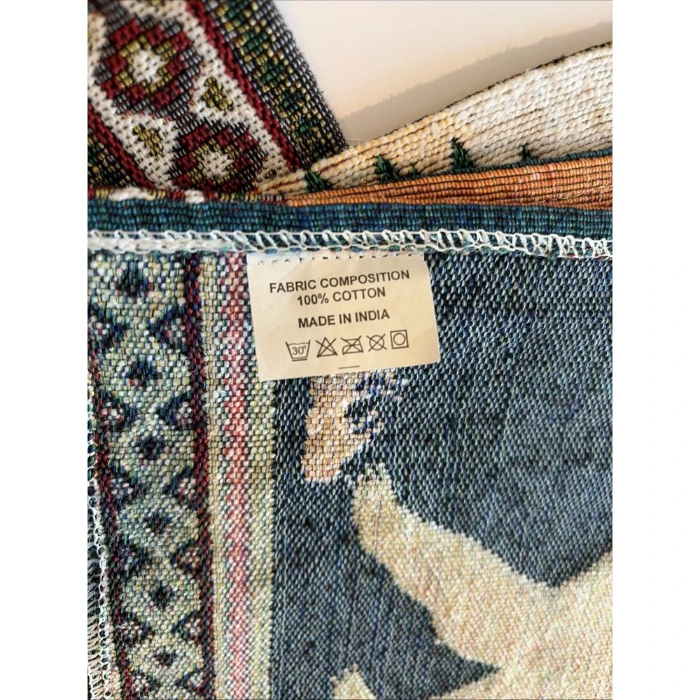 Kinara Black Bear Placemats Set 4 Woven Southwestern Native American 12x19